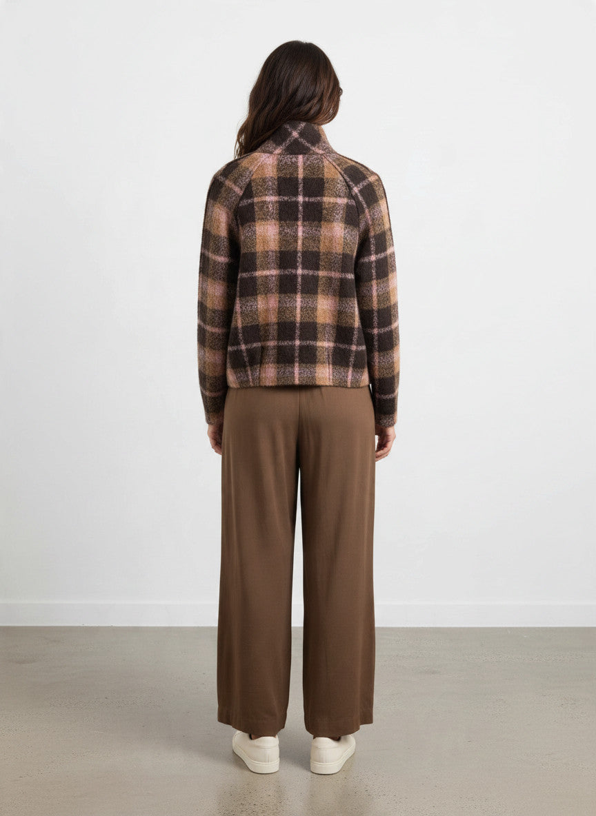 VON & ZU Jacke braun/rosa check