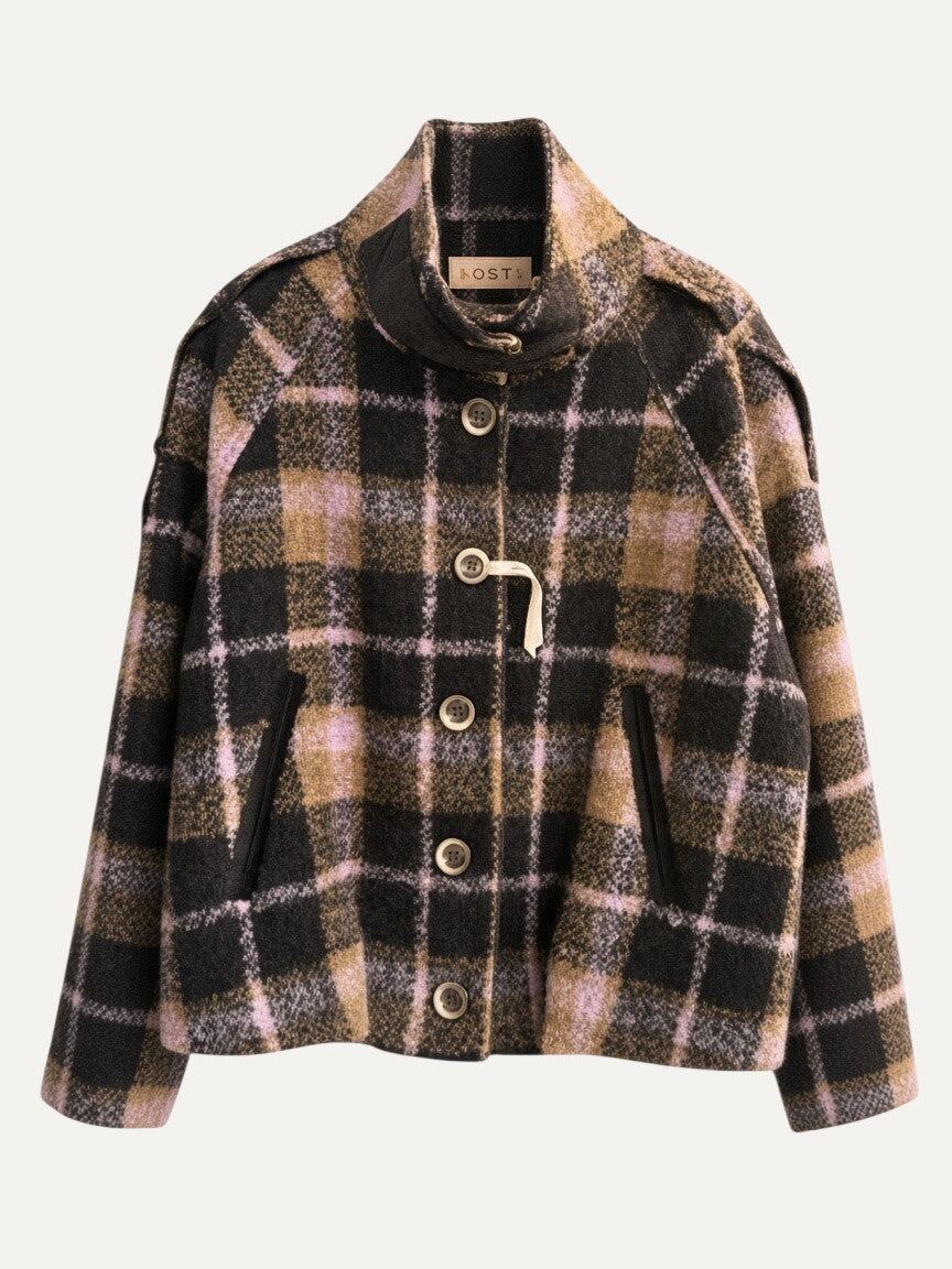 VON & ZU Jacke braun/rosa check