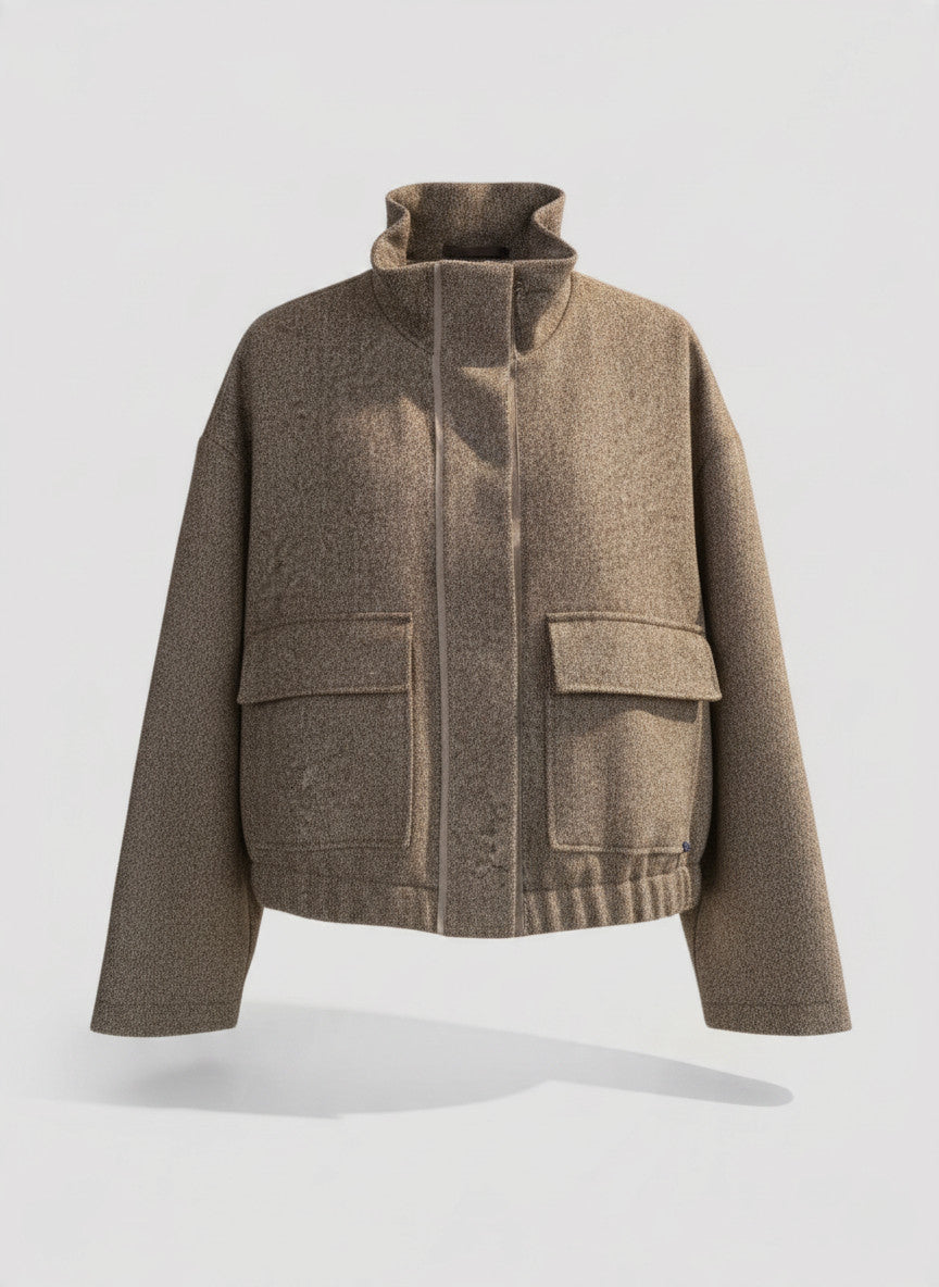 VON & ZU Jacke fischgrat braun
