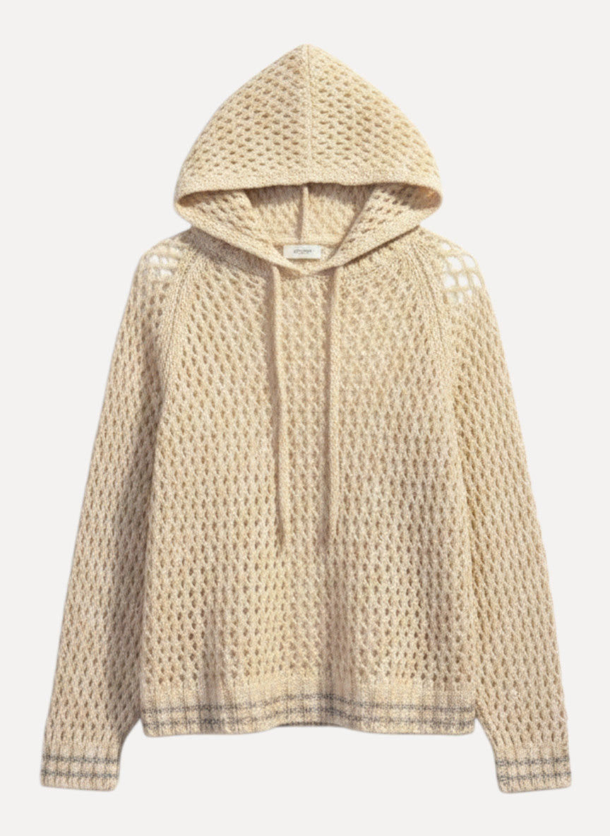 Liv Bergen Hoodie Crochet beige