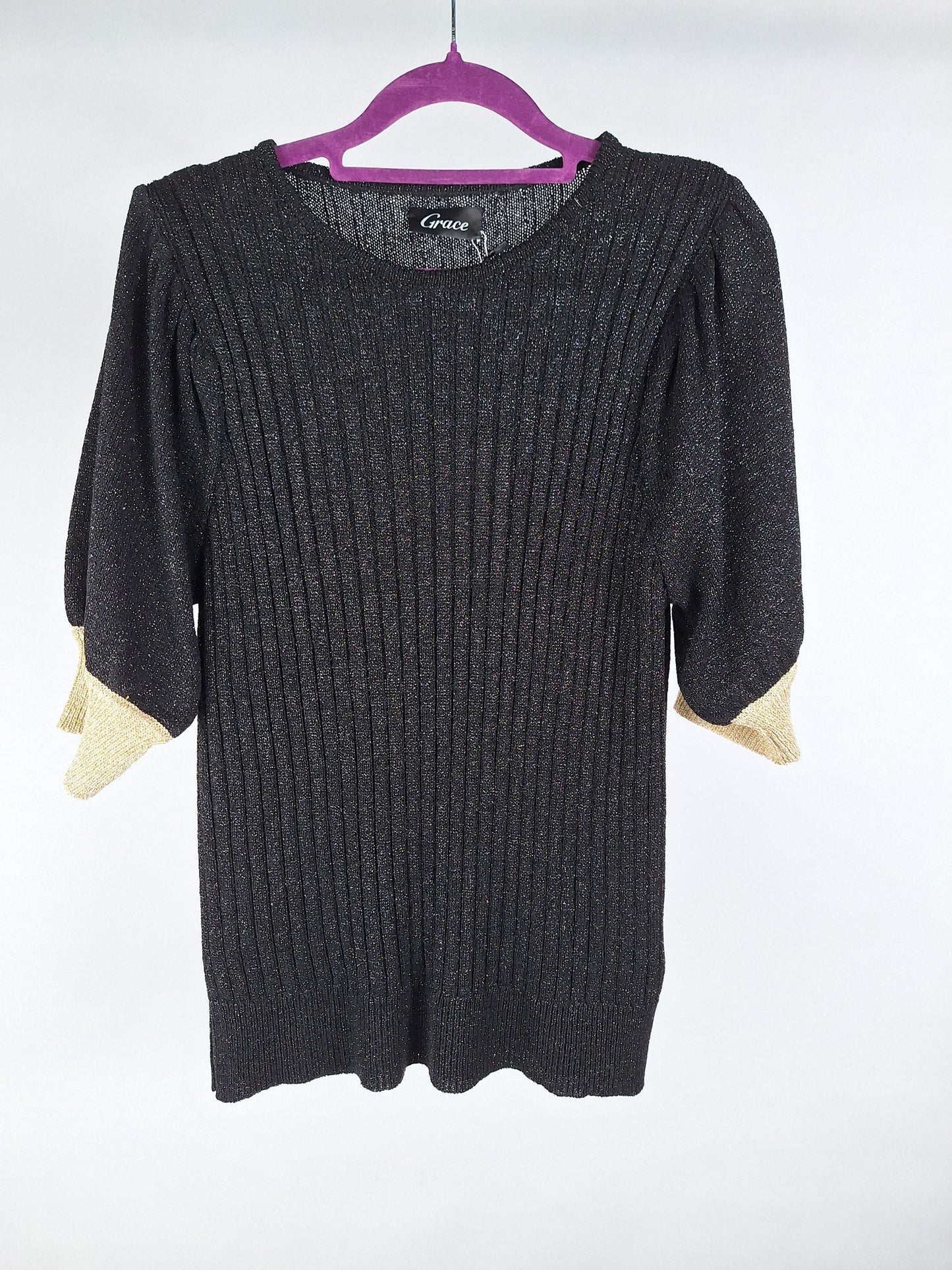 Grace Lurexpulli kurzarm Minerva black