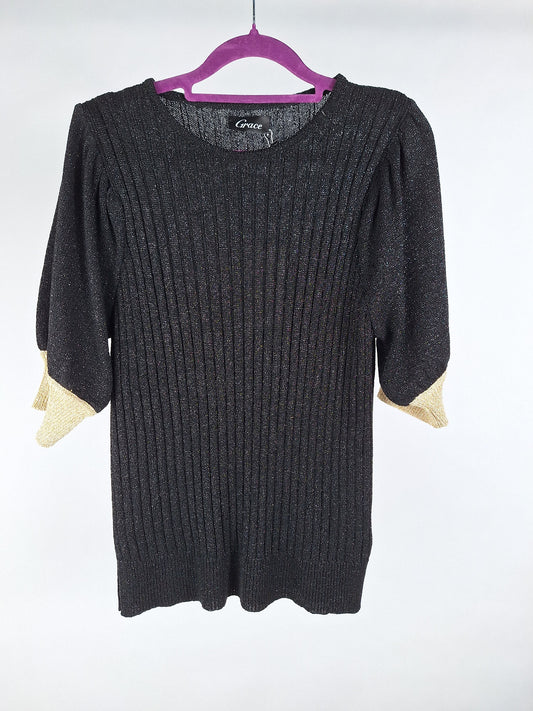 Grace Lurexpulli kurzarm Minerva black