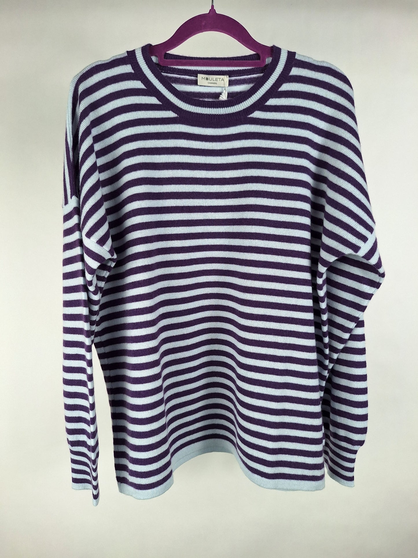 Mouleta Pullover geringelt lila hellblau
