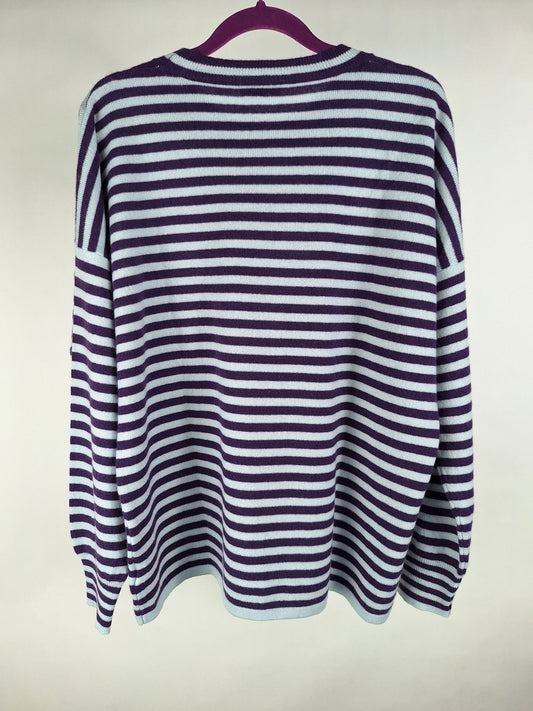 Mouleta Pullover geringelt lila hellblau