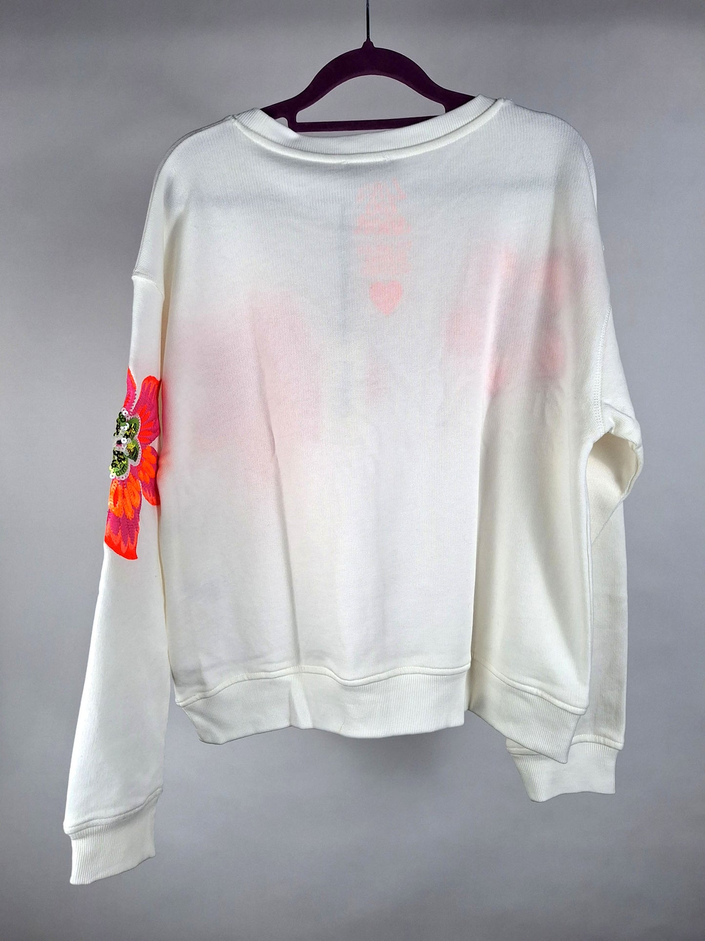 Grace Sweatshirt Flower Pailetten offwhite