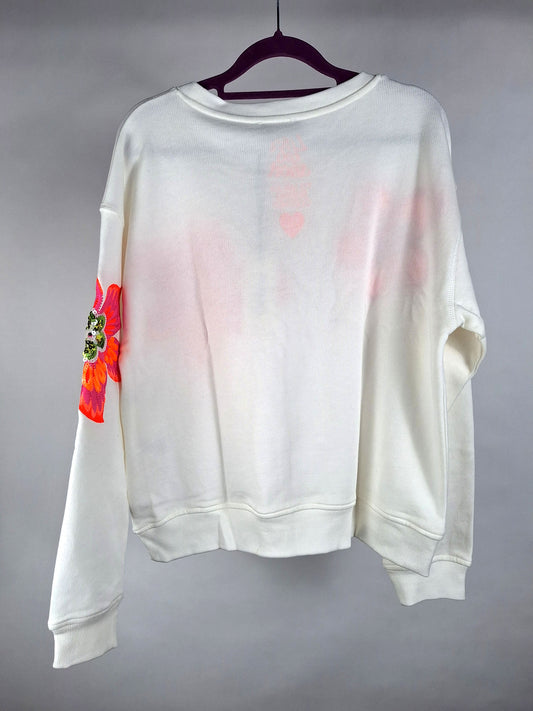 Grace Sweatshirt Flower Pailetten offwhite