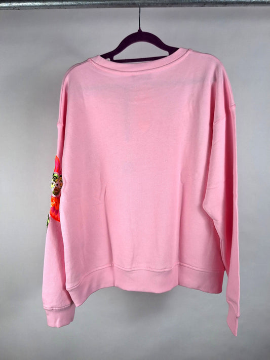 Grace Sweatshirt Flower Pailetten pale rose