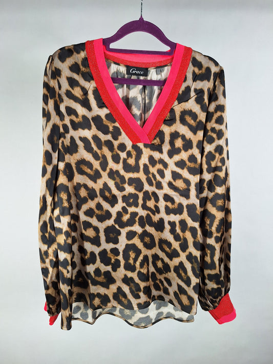 Grace Satinbluse Leo camel