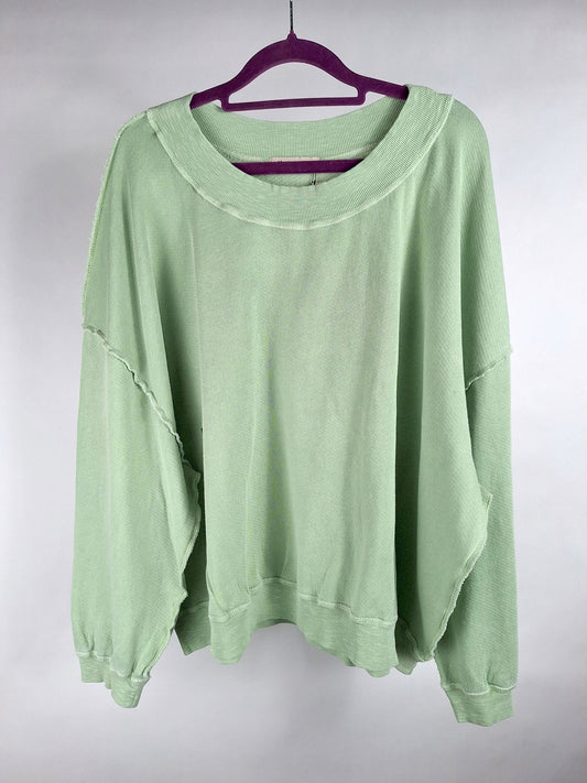 Liv Bergen Sweater Sky Organic Green Ash