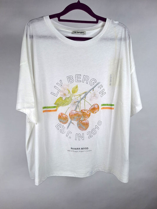 Liv Bergen T-Shirt Hollywood Cherry white