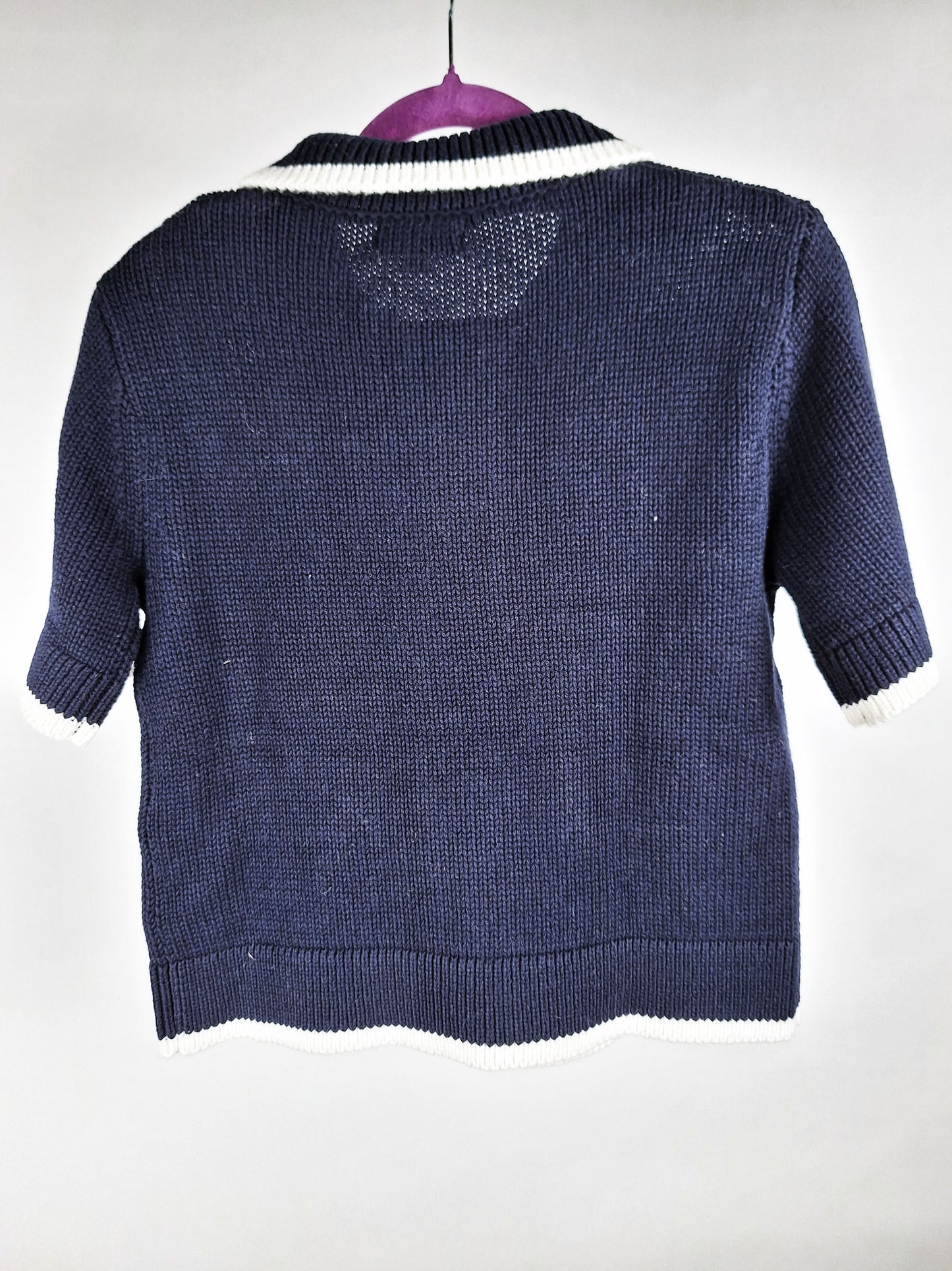WHITE T Strickjacke navy/weiß