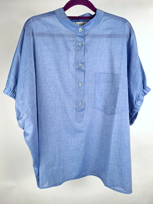 SOSUE Bluse Cowboy Button Cotton Denim