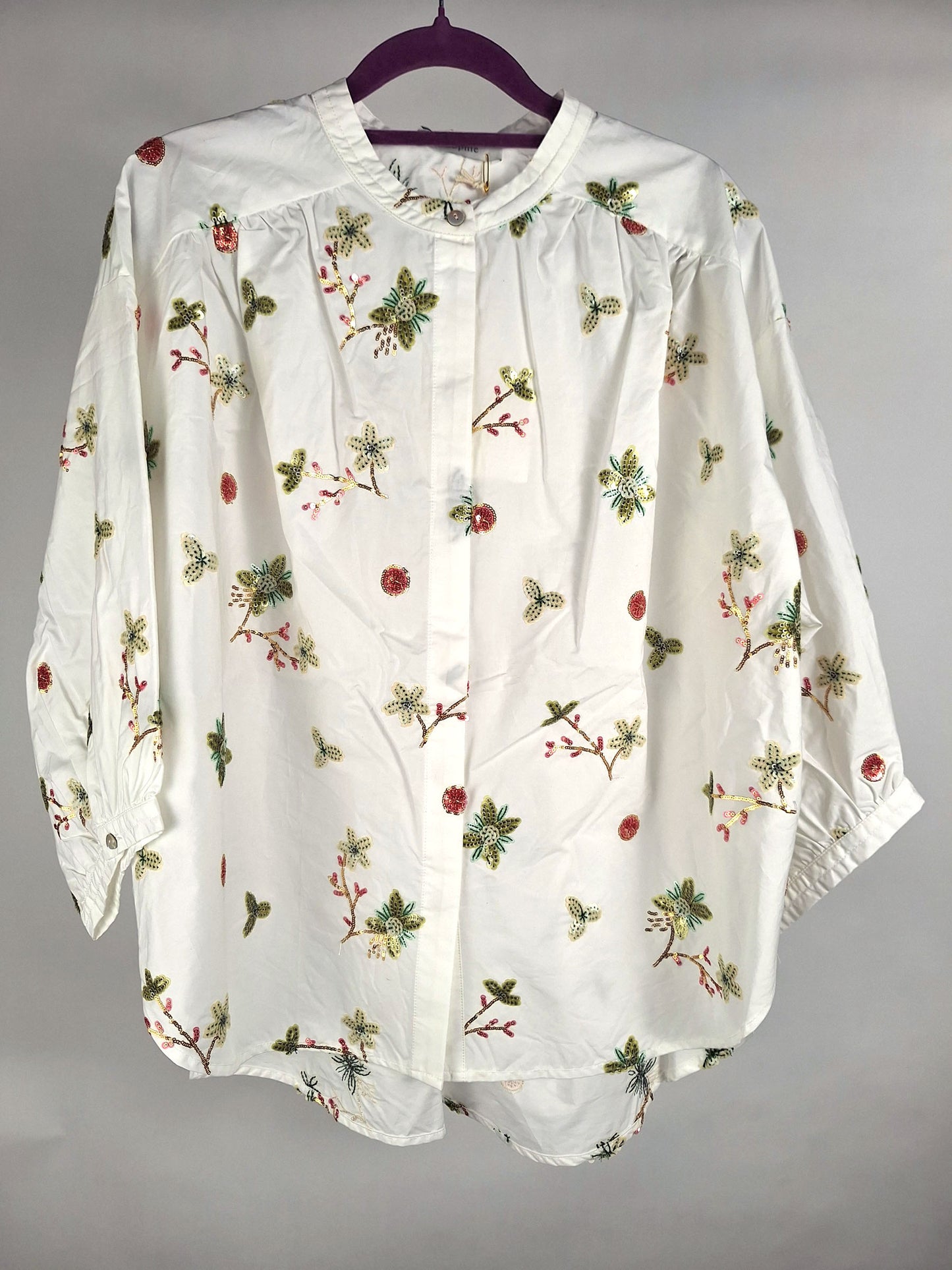 JcSophie Bluse Luna red flower sequins