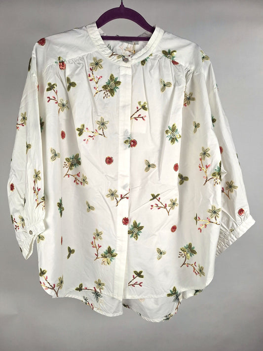 JcSophie Bluse Luna red flower sequins