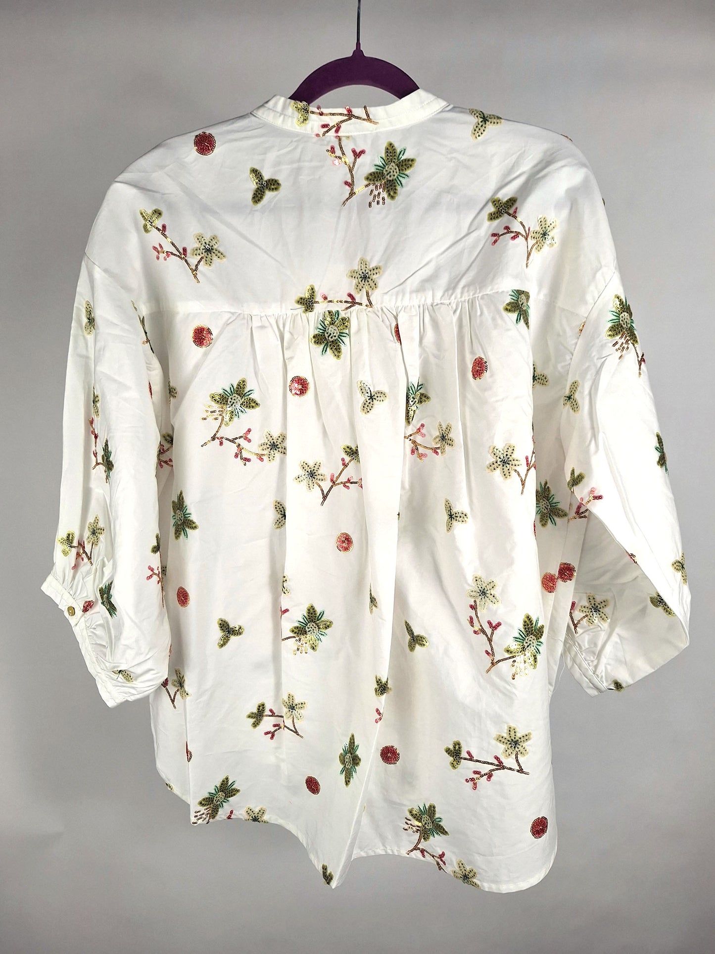 JcSophie Bluse Luna red flower sequins