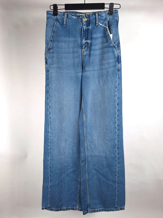 Goldgarn Jeans Wallstadt Twisted Wide Leg vintageblue hell