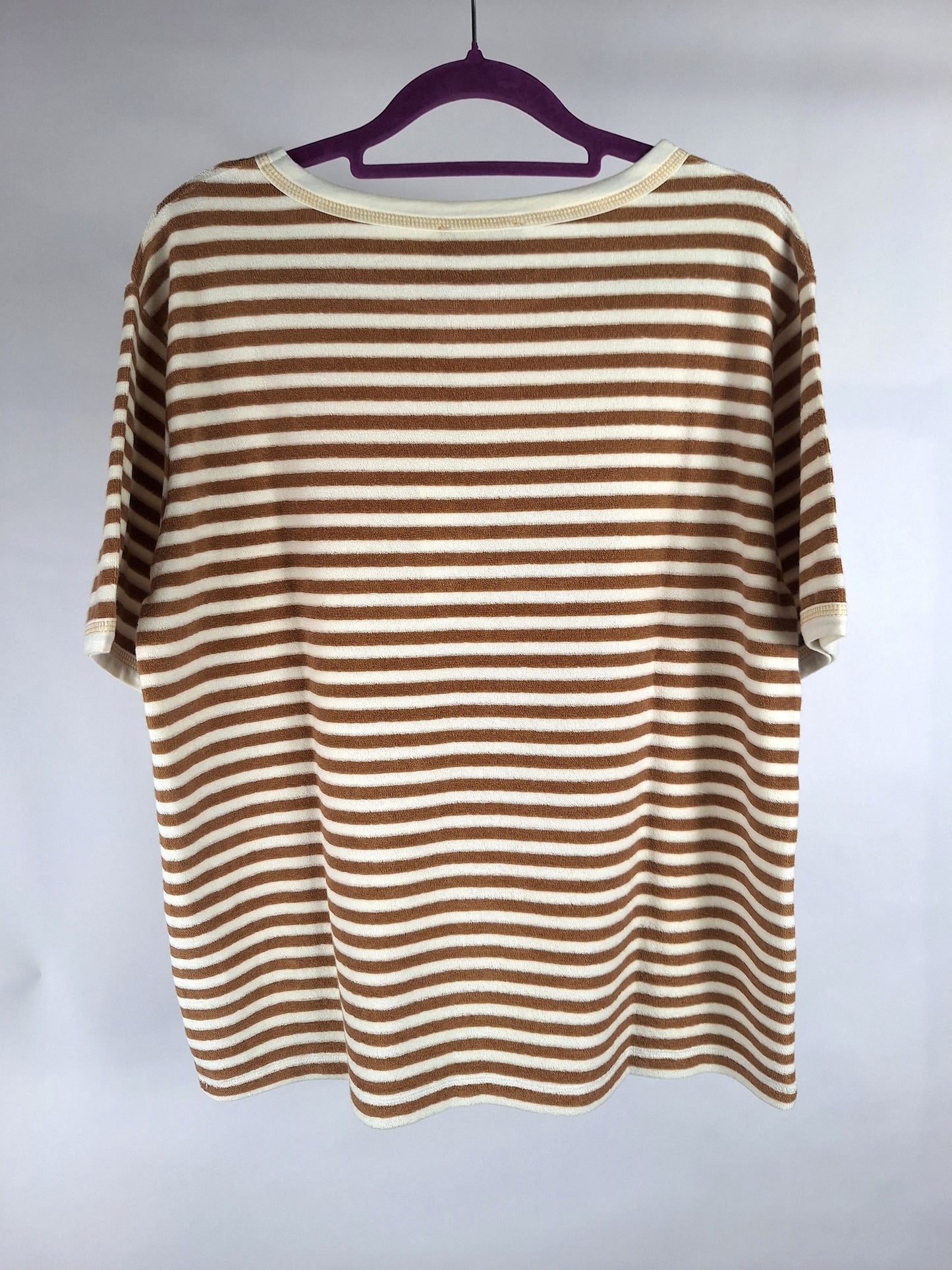 Grace Frotteeshirt Ringel Palme tabac pailletten