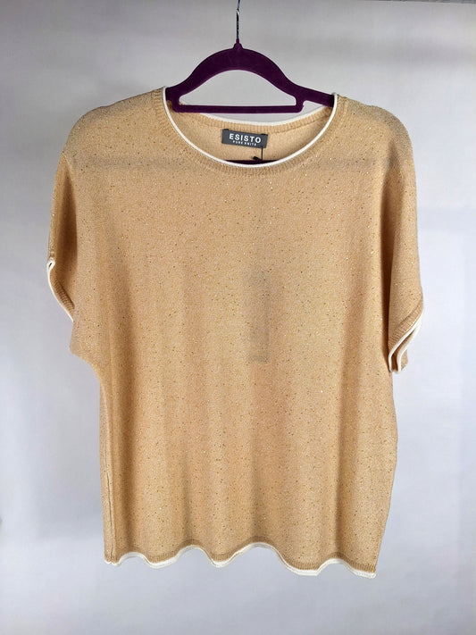 esisto Strickshirt glow white glitzer