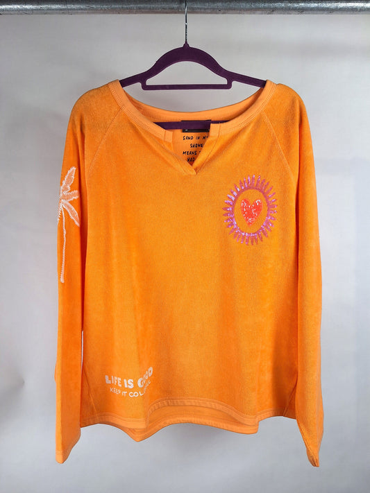 Grace Frotteesweat orange sundowner light orange Pailletten