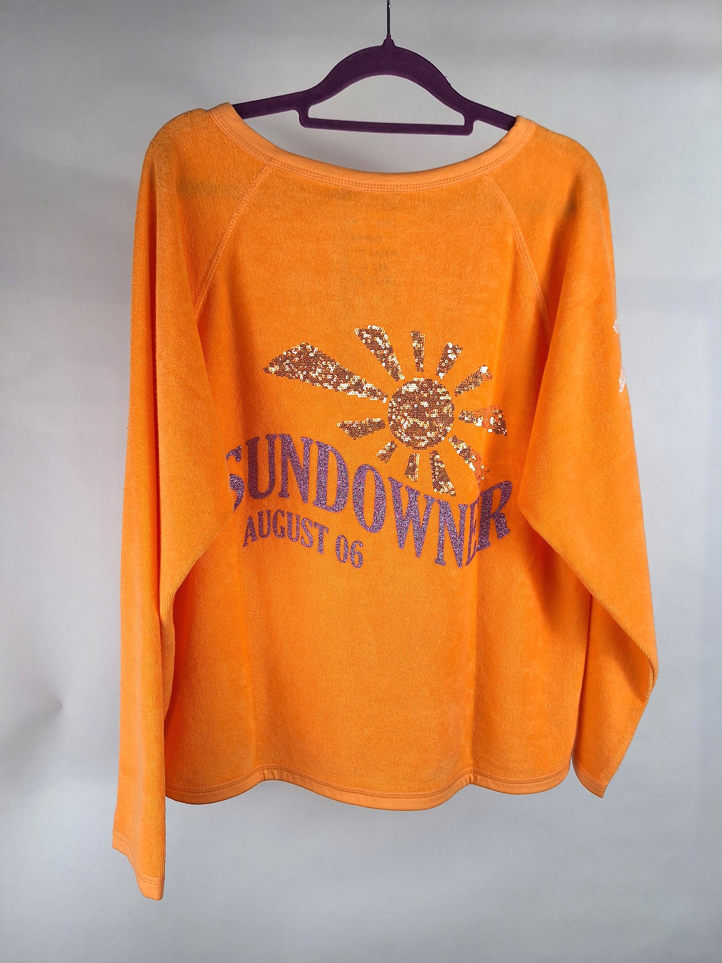 Grace Frotteesweat orange sundowner light orange Pailletten