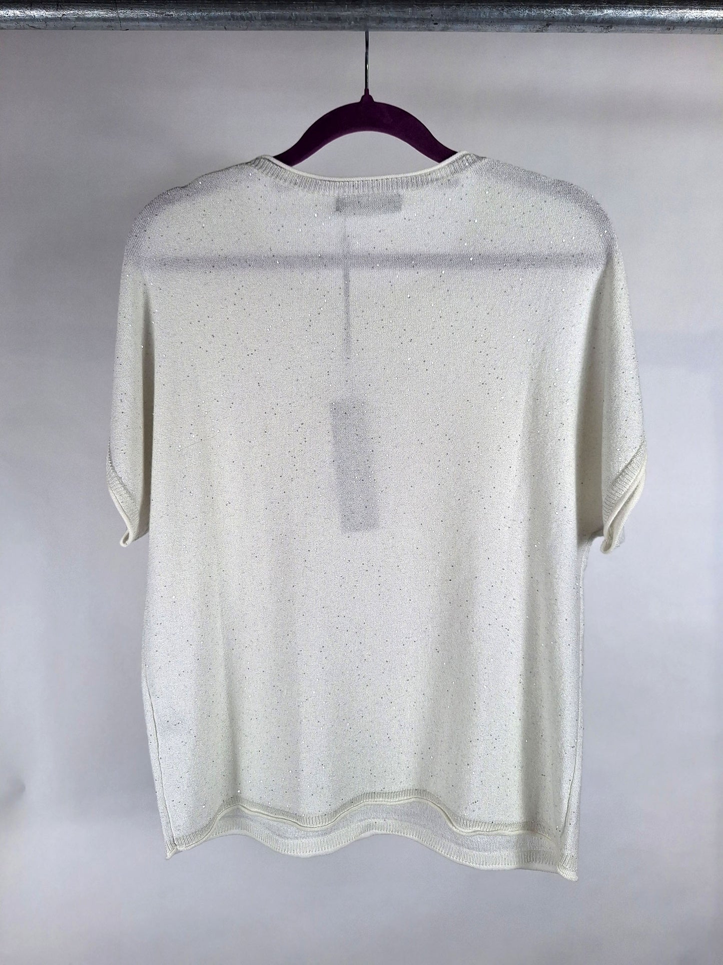 esisto Strickshirt summer white/white glitzer