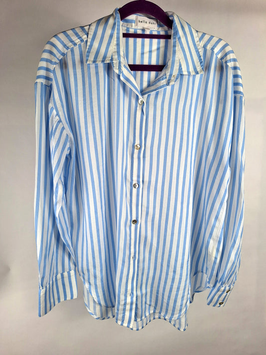 Bella Dahl Hemd oversized gestreift hellblau