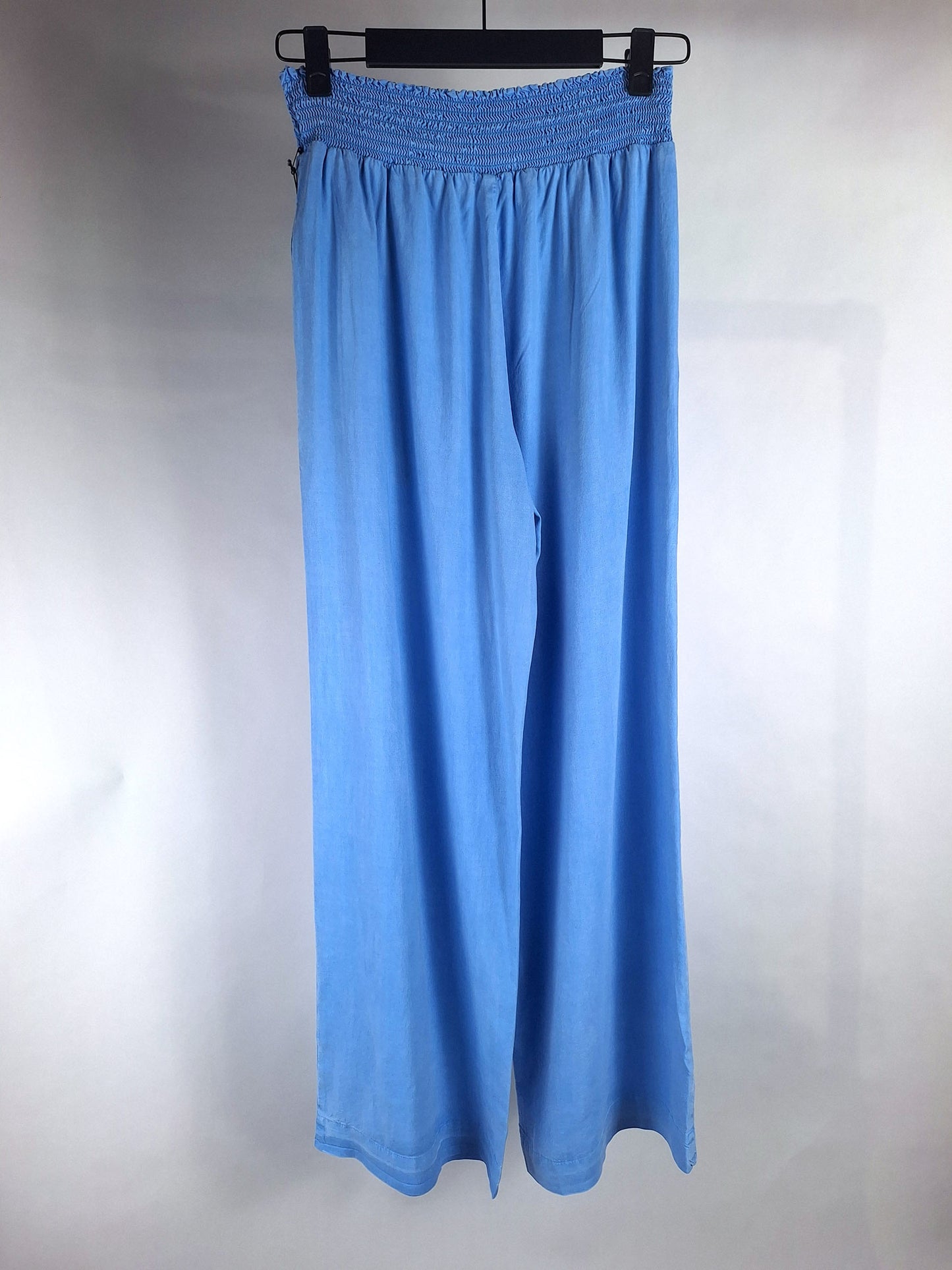 Bella Dahl Hose smocked waist wide leg hellblau