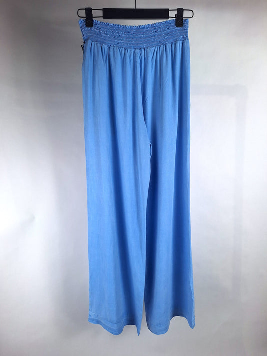 Bella Dahl Hose smocked waist wide leg hellblau