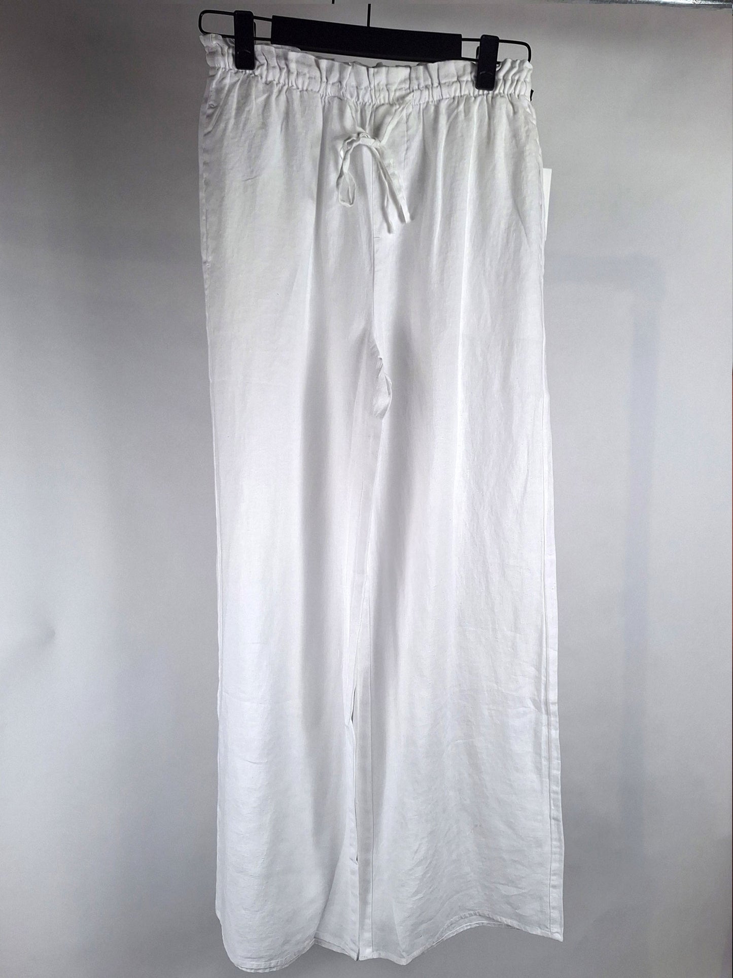 Bella Dahl Leinenhose ruffle waist wide leg white