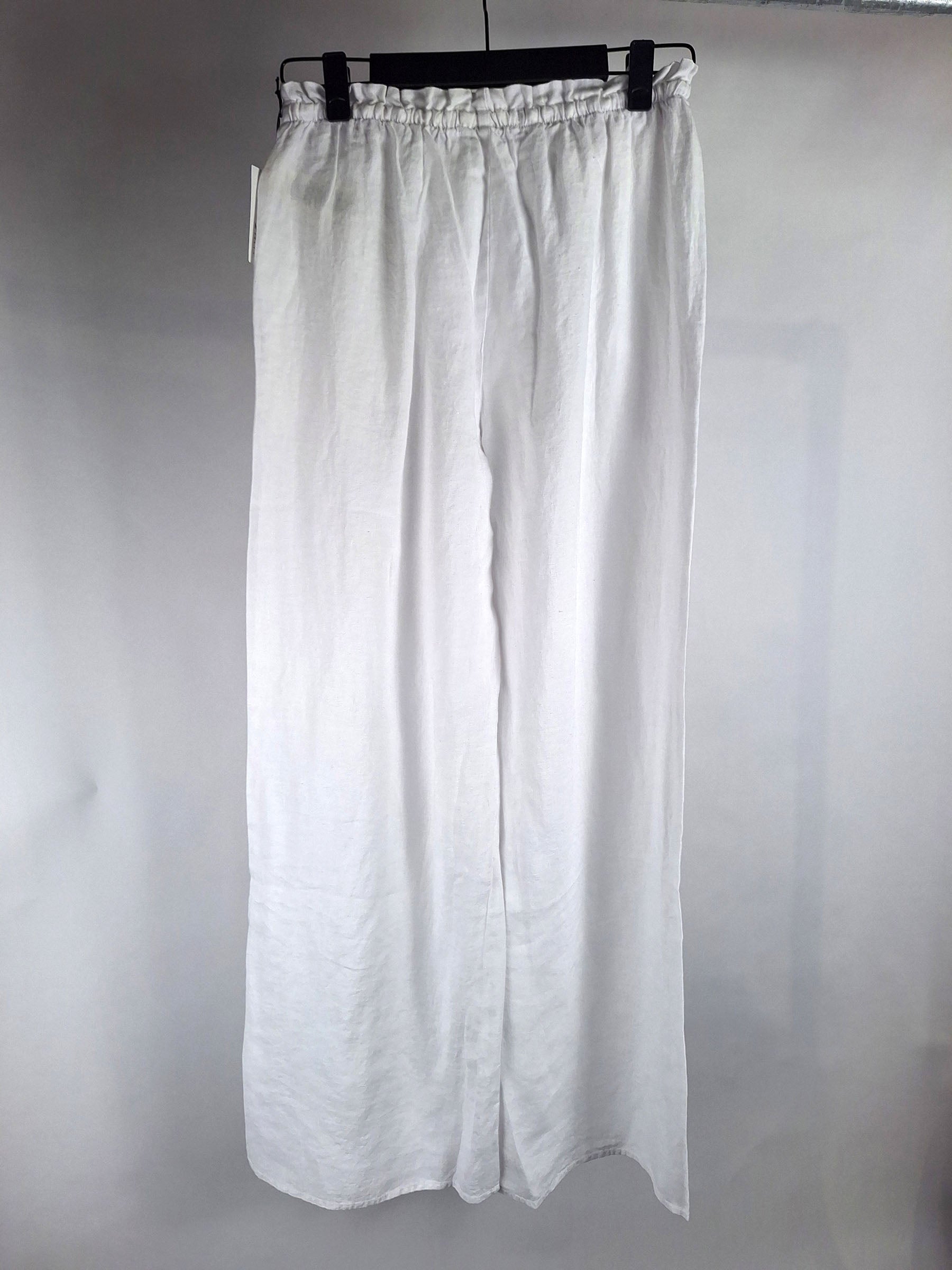 Bella Dahl Leinenhose ruffle waist wide leg white