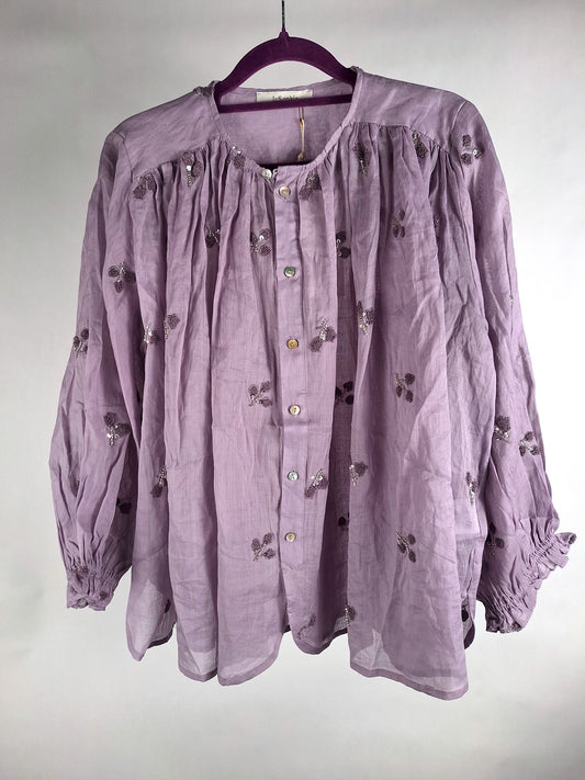 JcSophie Bluse Maven mit Stickerei lilac