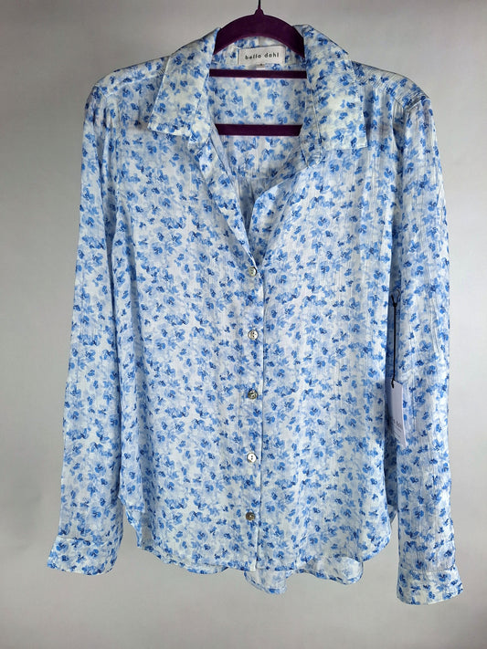 Bella Dahl Bluse blumenprint blau/weiß