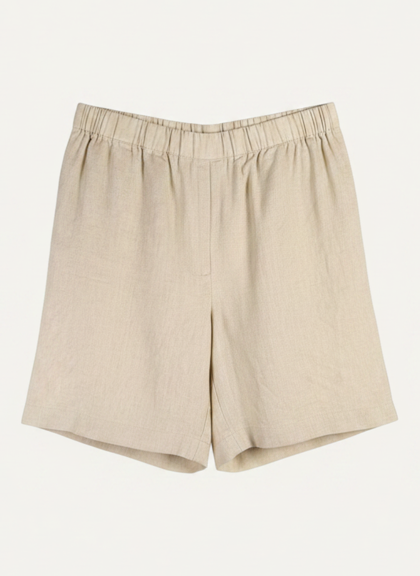 Magasin Dawo JcSophie Murphy Shorts aus beigem Leinen mit elastischem Bund