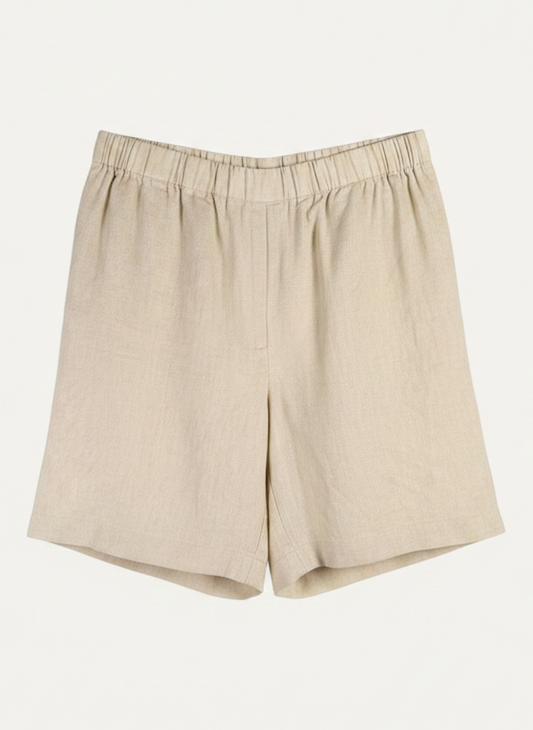 Magasin Dawo JcSophie Murphy Shorts aus beigem Leinen mit elastischem Bund