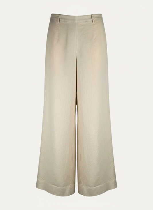 Magasin Dawo JcSophie Maisy Hose aus beigem Leinen mit weitem Bein